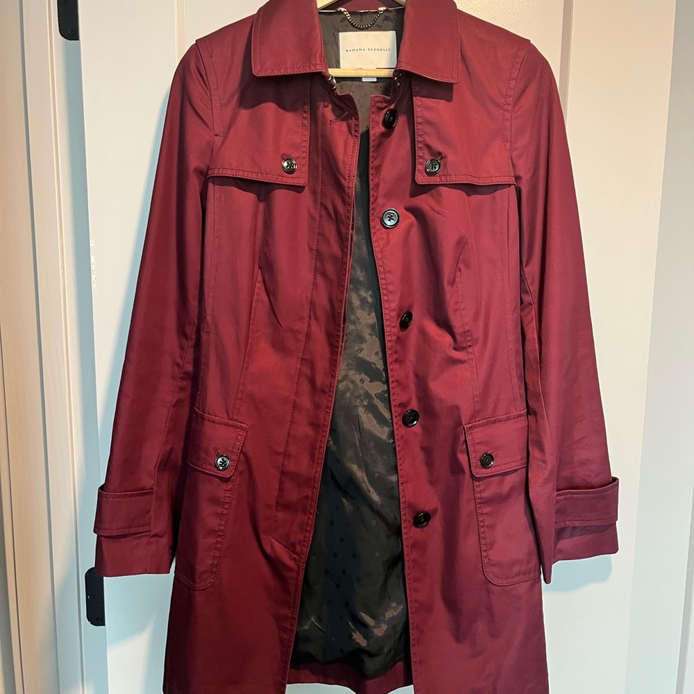 Banana Republic Burgundy Trench Coat